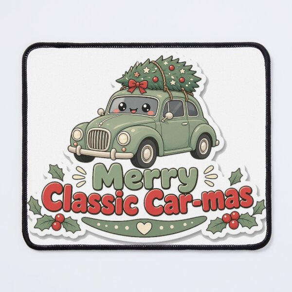 Artikelvorschau, Classic Car Christmas Merry Classic Car-mas Gift entworfen und verkauft von Soft Merch.
