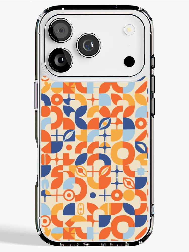 Thumbnail 1 of 5, iPhone Case, Colorful Abstract Mid Century Geometric Seamless Pattern designed and sold by SbRandomLab.