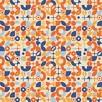 Artwork thumbnail, Colorful Abstract Mid Century Geometric Seamless Pattern by SbRandomLab