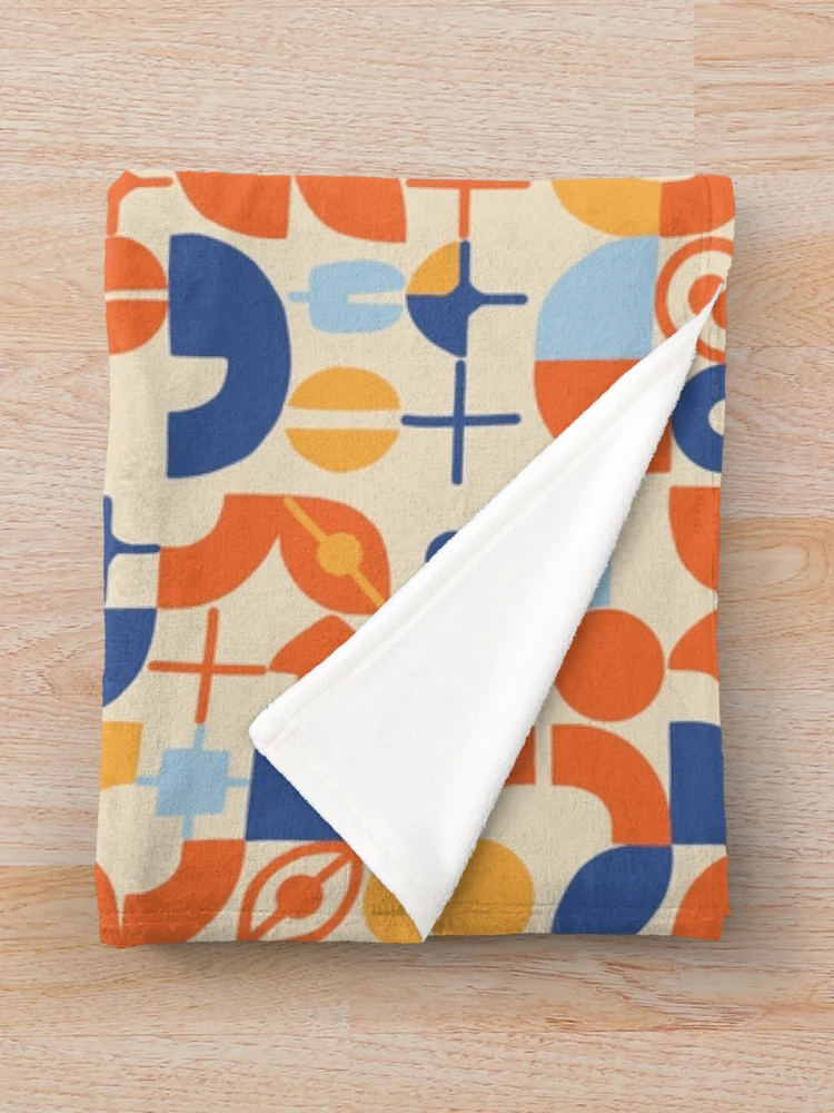 Thumbnail 3 of 6, Throw Blanket, Colorful Abstract Mid Century Geometric Seamless Pattern designed and sold by SbRandomLab.