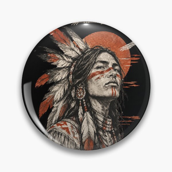 Item preview, Ancestral Spirit Indigenous Portrait Vintage Native Art designed and sold by KaBaRen.
