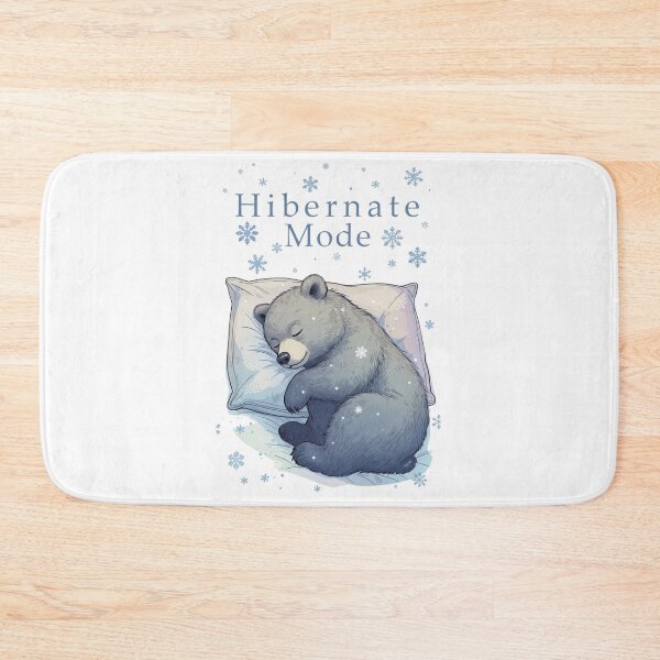 Item preview, Hibernate Mode Sleeping Bear Pillow and Snowflakes designed and sold by EcoArtTees.