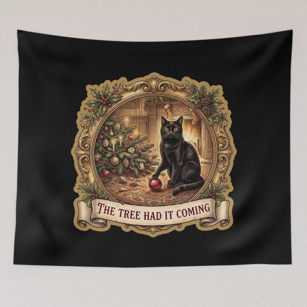 Item preview, Black Cat Vintage Christmas — Tree Had It Coming designed and sold by TheCalmEdit.
