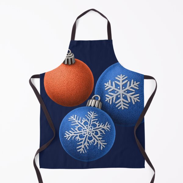 Artikelvorschau, Festliche blaue Schneeflocken- und orangefarbene Weihnachtsornamente entworfen und verkauft von colorful-white.