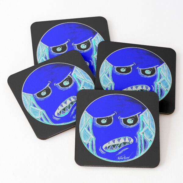 Item preview, Boarded Ears Scar-E-Moji (Inverted Edition) Blue Midnight Horror designed and sold by Grimmlar.