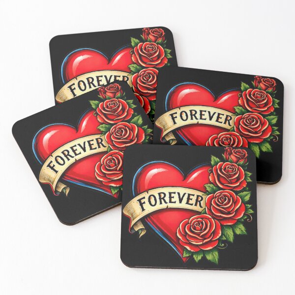 Item preview, Forever Love Heart with Red Roses – Romantic Floral Design designed and sold by TroviTutto.