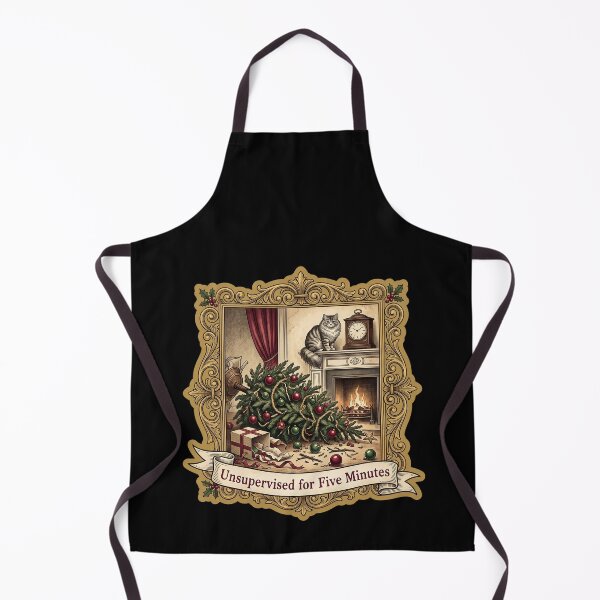 Item preview, Cat Christmas Card — Unsupervised for Five Minutes designed and sold by TheCalmEdit.
