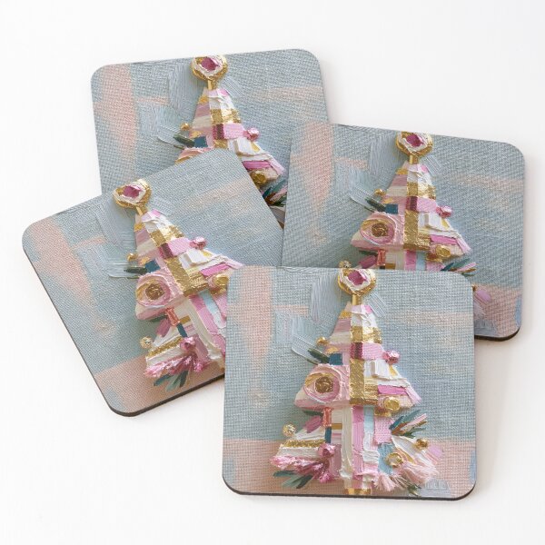 Item preview, Pastel Impasto Christmas Tree with Gold Accents designed and sold by colorful-white.