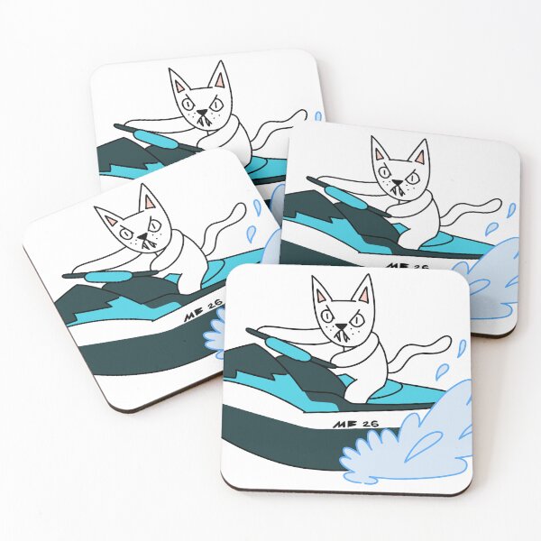 Item preview, MEAN CAT JET SKI designed and sold by motherbrainart.