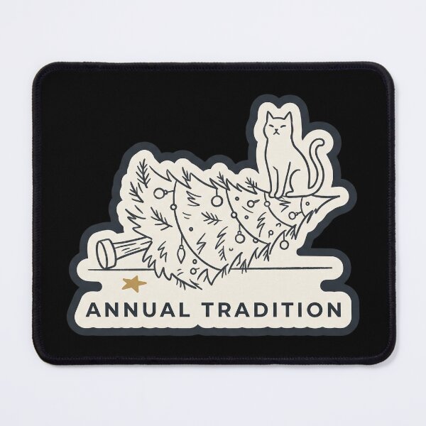 Item preview, Cat on Fallen Christmas Tree — Annual Tradition designed and sold by TheCalmEdit.