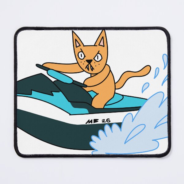 Item preview, MEAN CAT JET SKI - orange designed and sold by motherbrainart.