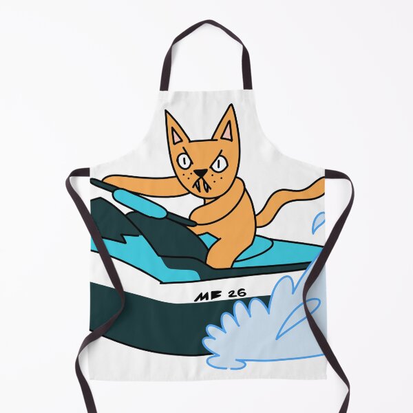 Item preview, MEAN CAT JET SKI - orange designed and sold by motherbrainart.