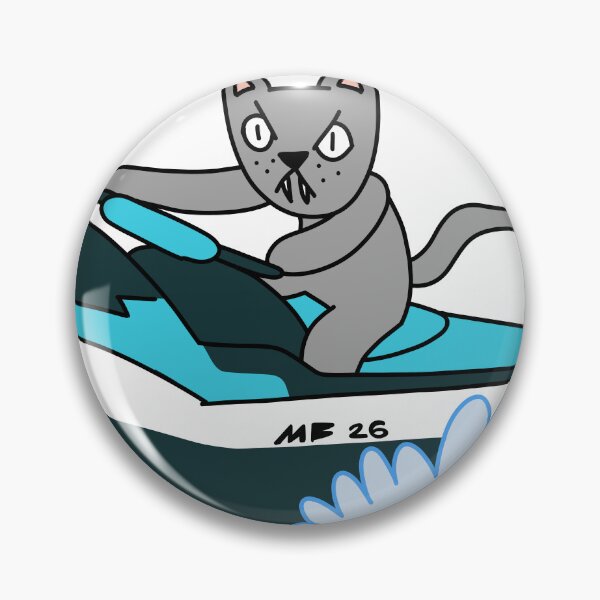 Artikelvorschau, MEAN CAT JET SKI - grau entworfen und verkauft von motherbrainart.