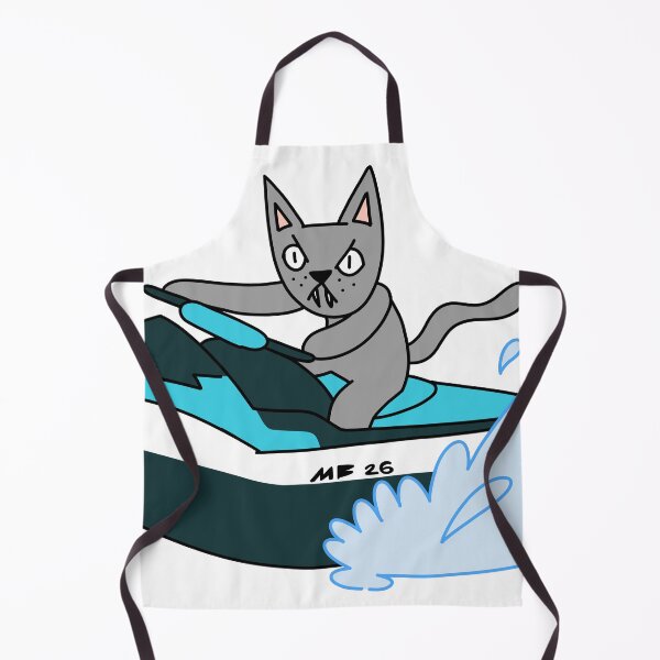 Item preview, MEAN CAT JET SKI - gray designed and sold by motherbrainart.