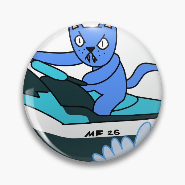 Artikelvorschau, MEAN CAT JET SKI - blau entworfen und verkauft von motherbrainart.