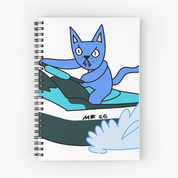 Item preview, MEAN CAT JET SKI - blue designed and sold by motherbrainart.