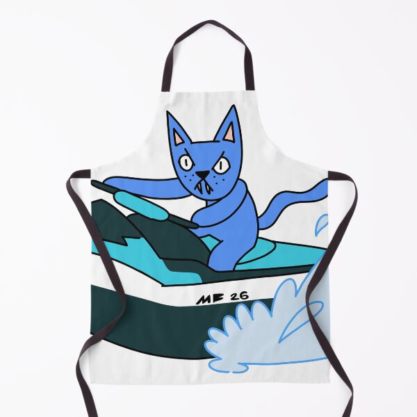 Item preview, MEAN CAT JET SKI - blue designed and sold by motherbrainart.
