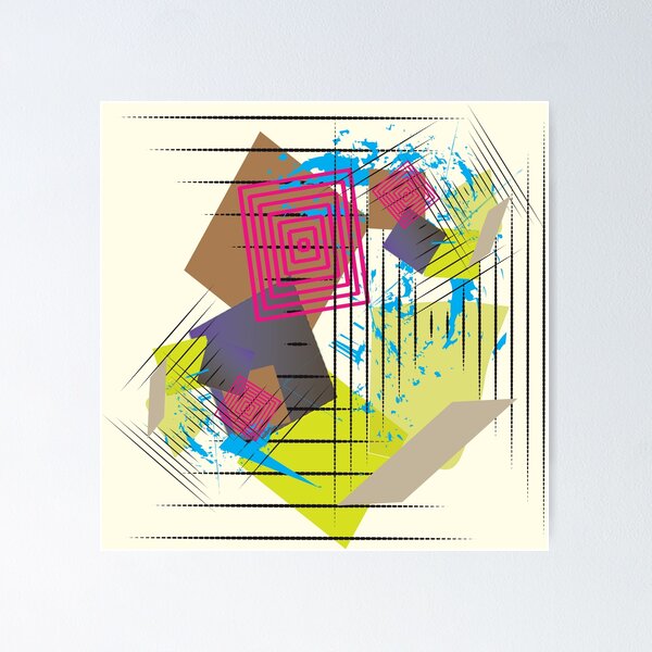 Item preview, Colorful Grunge Splatter Abstract Geometric Design designed and sold by NB-Artmagic.