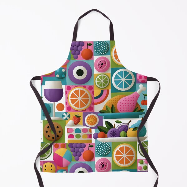 Item preview, Colorful Geometric Food and Fruit Collage Art designed and sold by colorful-white.