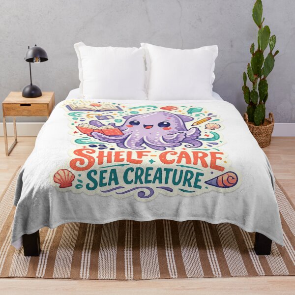 Item preview, Shelf-Care Sea Creature Cute Squid Reading Book Lover Ocean Pun Design designed and sold by inkoutninja.
