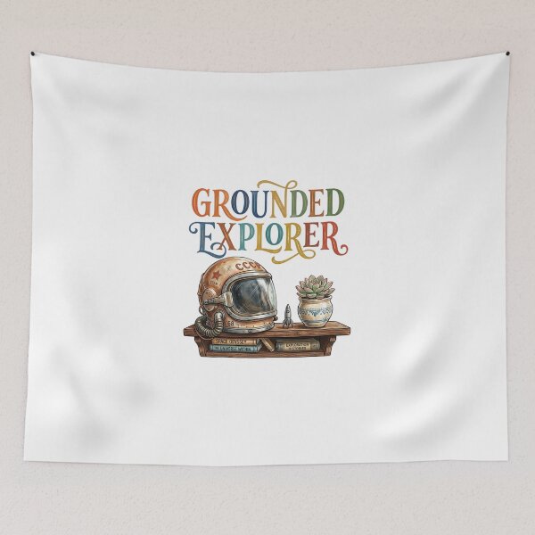 Item preview, Grounded Explorer Vintage Astronaut Helmet Shelf designed and sold by Sanan Israyilli.