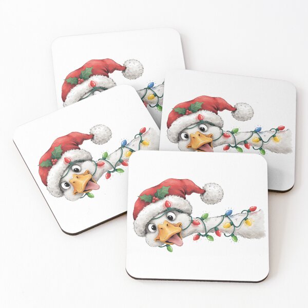 Item preview, Funny Christmas Goose Wrapped in Colorful Lights designed and sold by Snifferius.