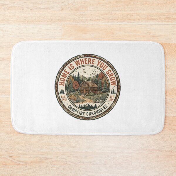 Item preview, Home Is Where You Grow Vintage Log Cabin Badge designed and sold by Sanan Israyilli.