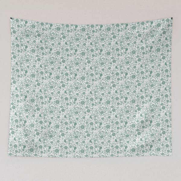 Item preview, Old English Sheepdog Floral Silhouette Botanical Art Green designed and sold by WildLakePatterns.