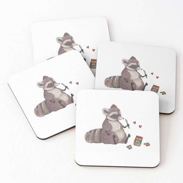 Item preview, Raccoon With Peanut Butter Toast designed and sold by saraya-correll.