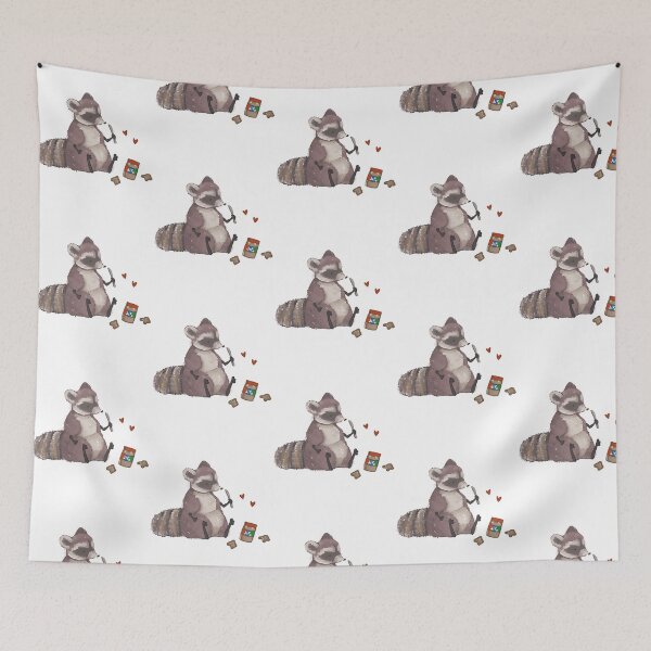 Item preview, Raccoon With Peanut Butter Toast designed and sold by saraya-correll.