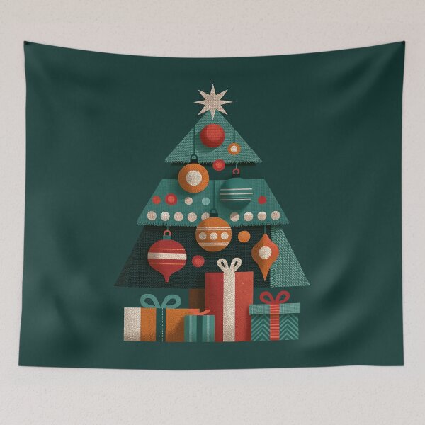 Item preview, Mid Century Modern Christmas Tree with Gifts designed and sold by colorful-white.