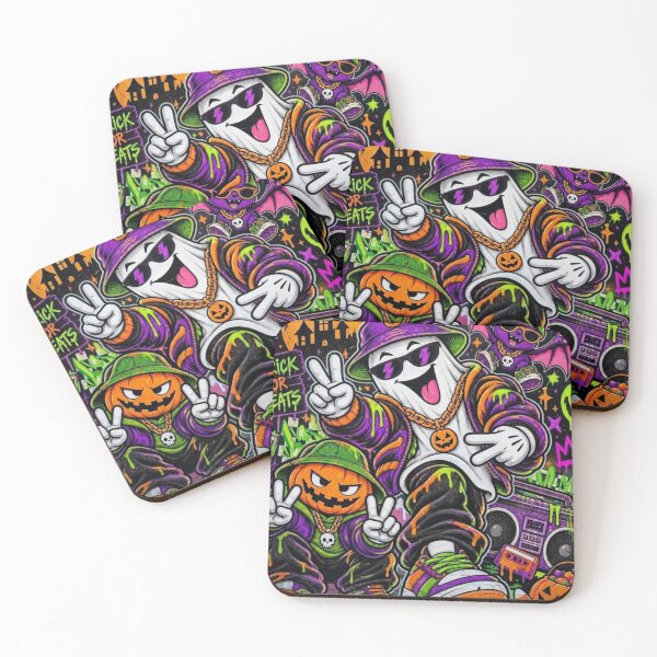 Item preview, Spooky Streetwear Halloween Crew - Peace Sign Ghost & Pumpkin Graffiti Art designed and sold by Laugh & Rewind .