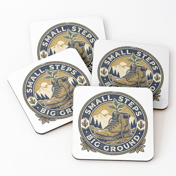 Item preview, Small Steps Big Ground Hiking Boot Seedling Badge designed and sold by Sanan Israyilli.