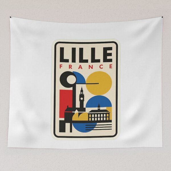 Item preview, Retro Lille Bauhaus Geometric Skyline designed and sold by k3rstman1.