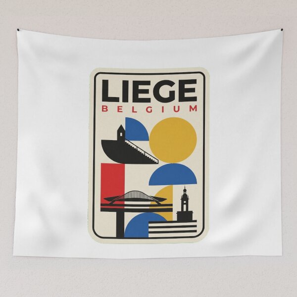 Item preview, Retro Liege Bauhaus Geometric Skyline designed and sold by k3rstman1.