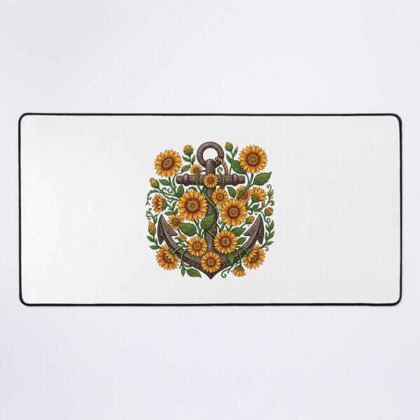 Item preview, Rustic Anchor Wrapped in Sunflowers Nautical Floral designed and sold by Sanan Israyilli.