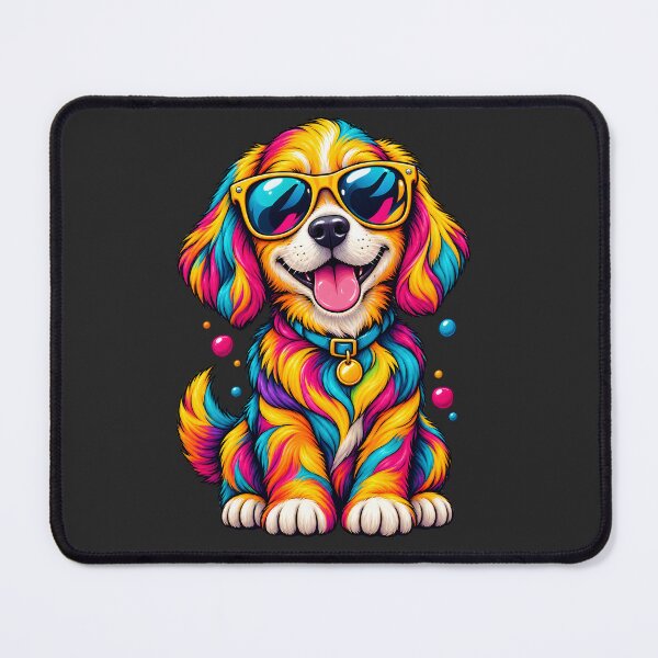 Item preview, Cool Dog Art | Colorful Rainbow Dog with Sunglasses | Funky Pop Art & Cute Pet Aesthetic Design designed and sold by Pixel Rush.
