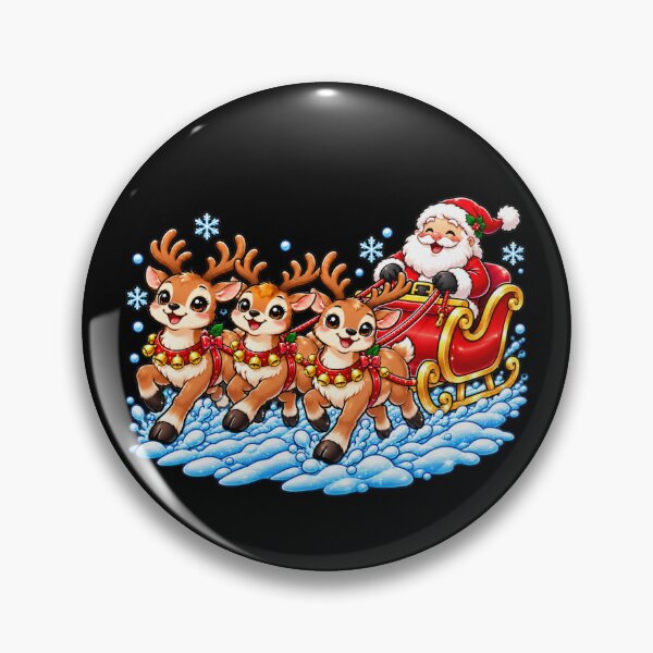 Item preview, now i need an seo optimized redbubble title for this. sales focused Kawaii Santa Sleigh Ride with Cute Reindeer and Sparkling Christmas Snow designed and sold by ALH Apparel.