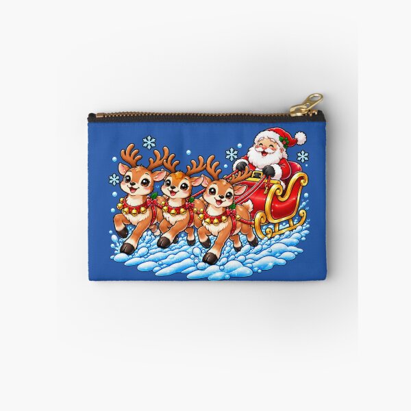 Item preview, now i need an seo optimized redbubble title for this. sales focused Kawaii Santa Sleigh Ride with Cute Reindeer and Sparkling Christmas Snow designed and sold by ALH Apparel.