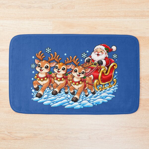 Item preview, now i need an seo optimized redbubble title for this. sales focused Kawaii Santa Sleigh Ride with Cute Reindeer and Sparkling Christmas Snow designed and sold by ALH Apparel.