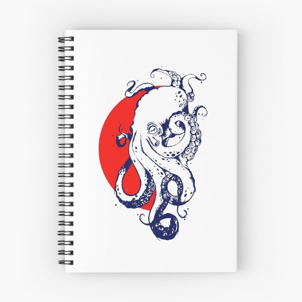 Item preview, Japanese Octopus Red Sun Vintage Ocean designed and sold by Colorful-Garden.