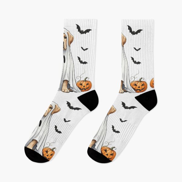Item preview, Ghost Labrador Halloween T-Shirt – Spooky Black Labrador with Bats & Pumpkins designed and sold by elisarasada.