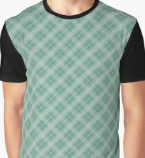 Christmas Green Holly and Ivy Diagonal Tartan Check Plaid Graphic T-Shirt
