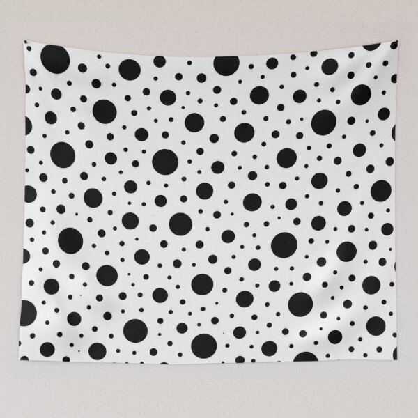 Item preview, Black and White Polka Dot Pattern Modern Confetti Art designed and sold by ShivCraft Studio.