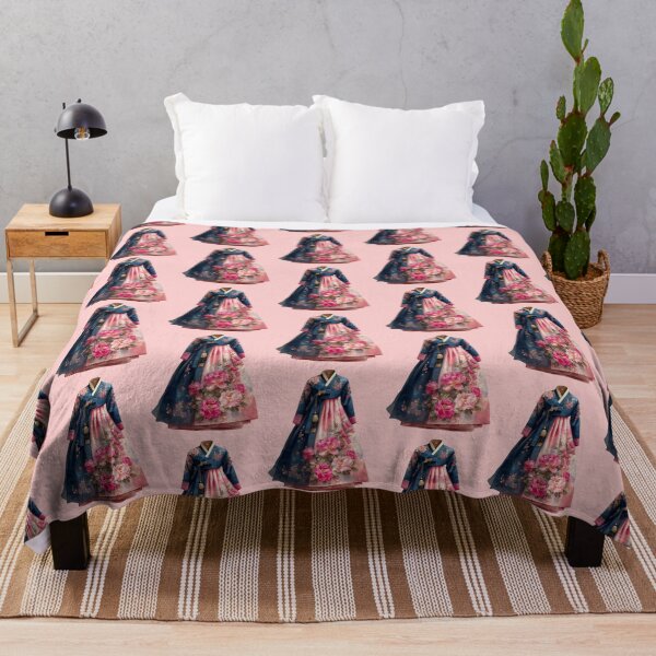 Item preview, Elegant Navy and Pink Hanbok with Peony Flowers designed and sold by colorful-white.