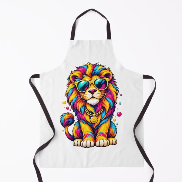 Item preview, Cool Lion Art | Colorful Lion with Sunglasses & Gold Chain | Funky Pop Art Streetwear Design designed and sold by Pixel Rush.