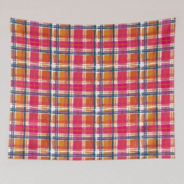 Aperçu de l'œuvre Motifs Madras orange et rose créée et vendue par RichardRags.