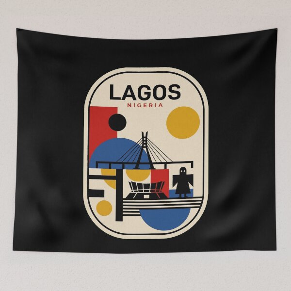 Item preview, Retro Lagos Bauhaus Geometric Skyline designed and sold by k3rstman1.