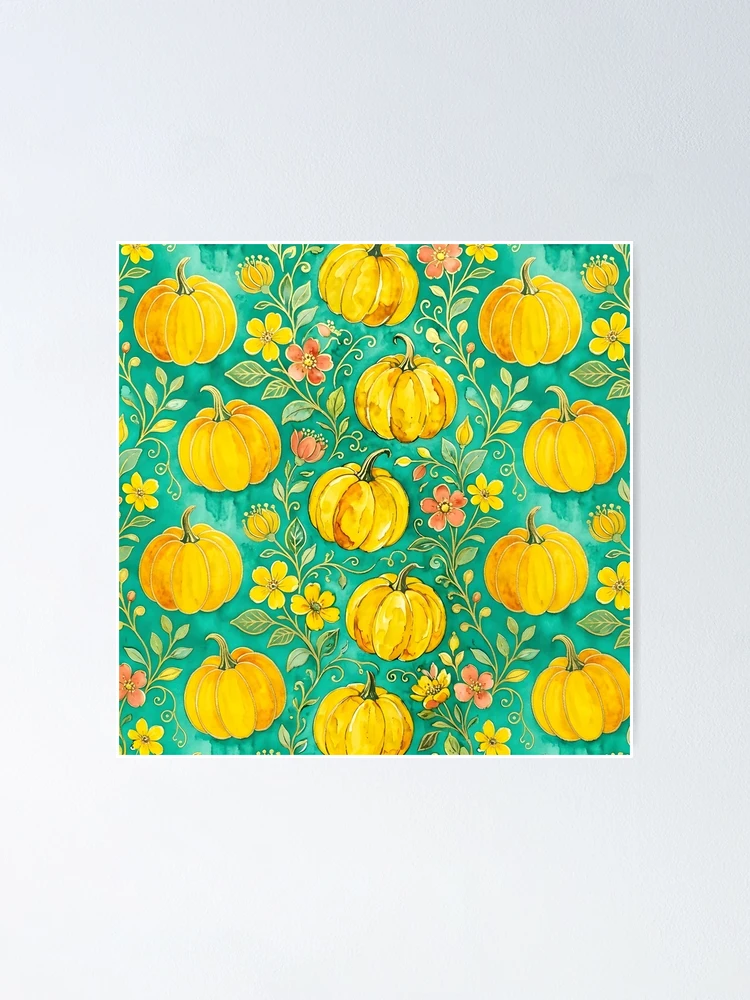 Thumbnail 1 of 3, Poster, Pumpkin Pattern designed and sold by GraphicsClub.