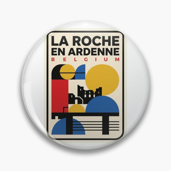 Aperçu de l'œuvre Rétro La Roche En Ardenne Bauhaus Géométrique Skyline créée et vendue par k3rstman1.
